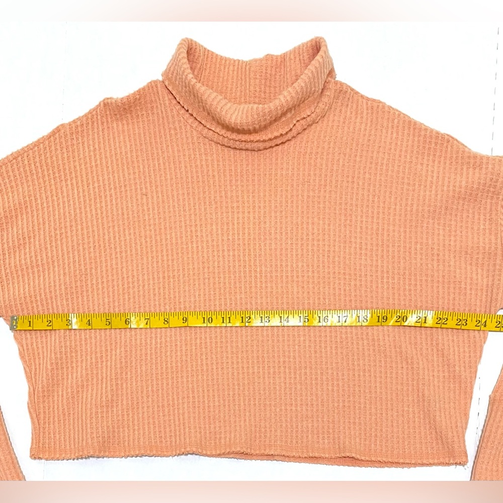 Wild Fable Womens XL Solid Orange Waffle Knit Crop Top Boho Y2K Streetwear - Picture 10 of 15